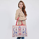 American Darling Tote Beautifully Leather Embroidered Design women handbag