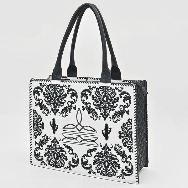 American Darling Quilted Embroidered Genuine Leather Western Tote Bag - Uhorse