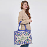 American Darling Tote Beautifully Leather Embroidered Design women handbag