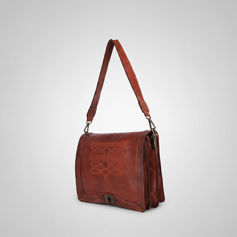 Spaghetti Western Messenger Genuine Leather women bag handbag purse - Uhorse