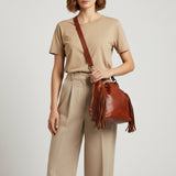 Spaghetti Western Bucket Genuine Leather women bag handbag purse