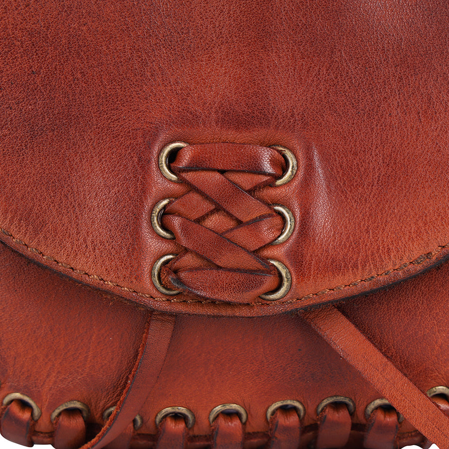 Spaghetti Western Vallero Handcrafted Leather Saddle Bag Premium Full Grain Crossbody Whipstitch Travel Purse