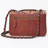 American Darling Cross Body Bag Hand Tooled Floral Carved Buck Stitched Genuine Suede Leather Western Purse