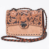 American Darling Hand Tooled Floral and Genuine Suede Leather Western Cross Body Bag - Uhorse