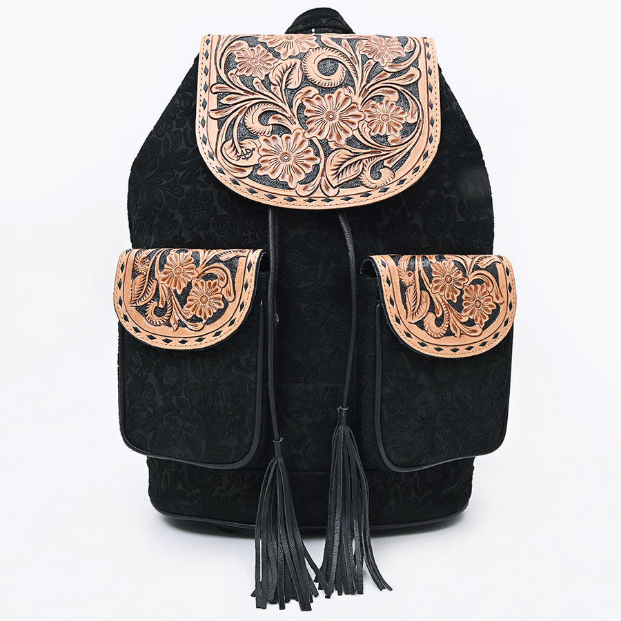 American Darling Backpack Bag Hand Tooled Floral Carved Damascus Leather Western Laptop Bag for Women