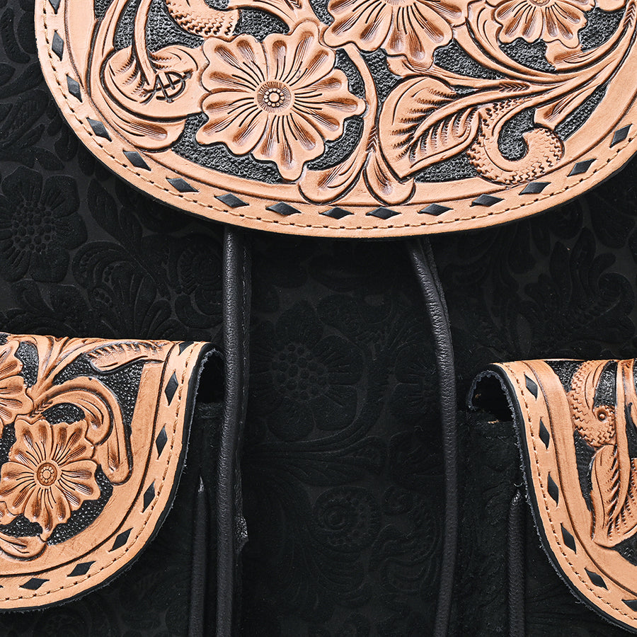 American Darling Backpack Bag Hand Tooled Floral Carved Damascus Leather Western Laptop Bag for Women