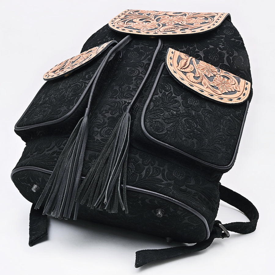 American Darling Backpack Bag Hand Tooled Floral Carved Damascus Leather Western Laptop Bag for Women