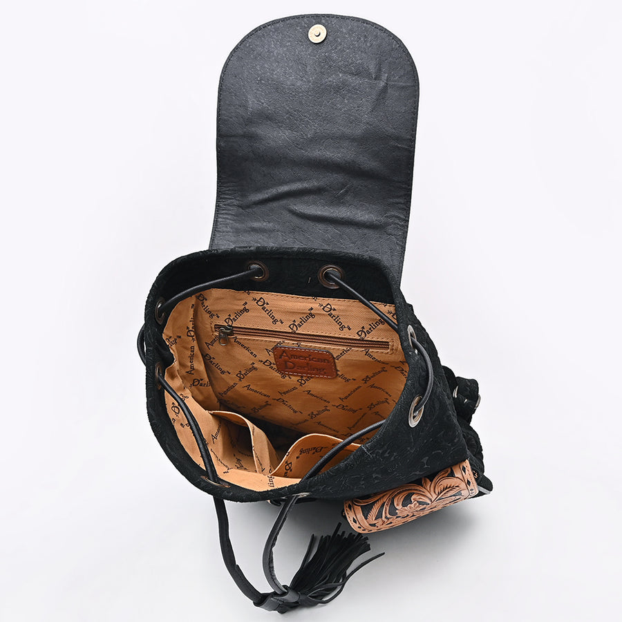 American Darling Backpack Bag Hand Tooled Floral Carved Damascus Leather Western Laptop Bag for Women