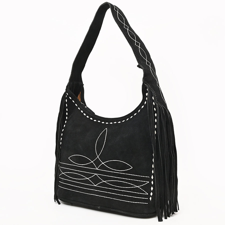 American Darling Boot Stitched Genuine Suede Leather Western Hobo Bag - Uhorse