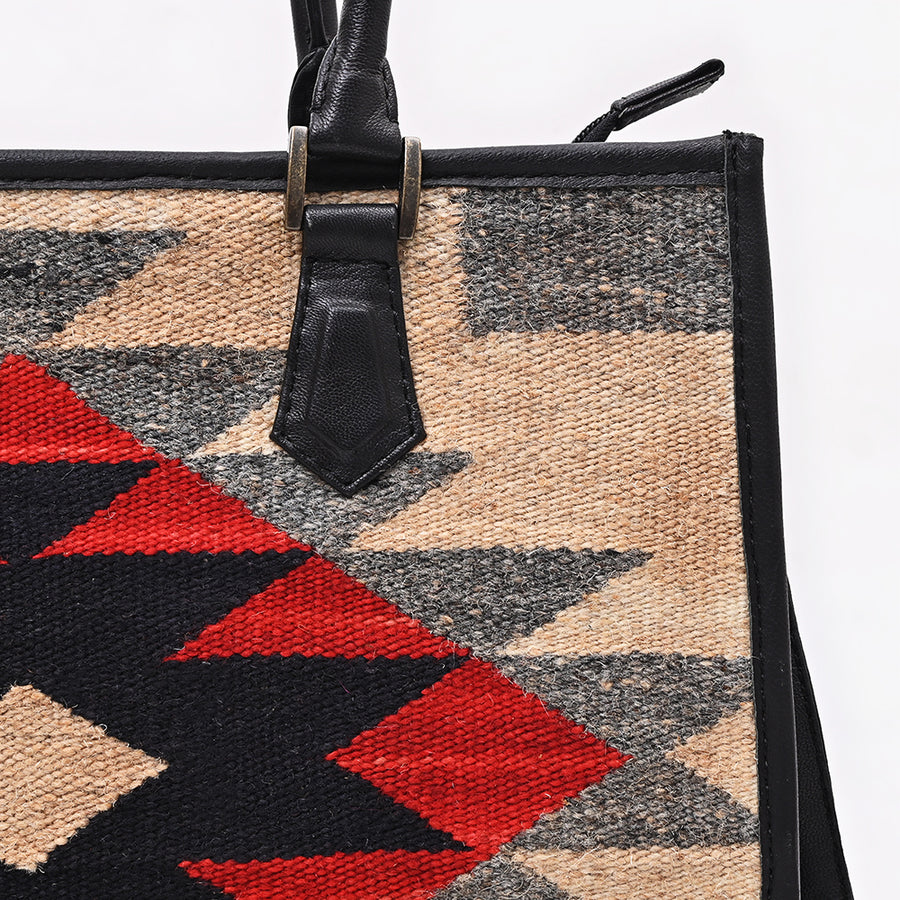 American Darling Tote Bag Hand Woven Saddle Blanket Genuine Leather Western Purse for Women