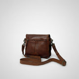 Spaghetti Western Hand-Dyed Genuine Leather Crossbody Bag Vintage European Cowhide Messenger Studded Full Grain Western Purse