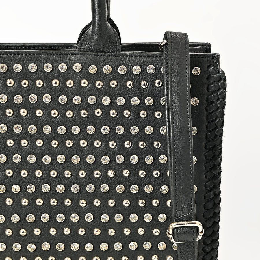American Darling Leather Studded Tote Bag Women Shoulder & Crossbody Handbag