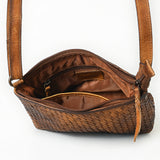 American Darling Crossbody Bag Beautifully Basketweave tooled Genuine Leather women bag