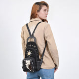 American Darling Sling Beautifully Hand Tooled Suede Genuine Leather women bag