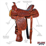 Hilason Western Horse Saddle American Leather Ranch Roping Cowboy