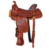 16 In Hilason Western Horse Saddle American Leather Ranch Roping Cowboy - Uhorse