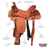 Hilason W. H. Saddle American Leather Ranch Roping Cowboy – Hilason