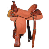16 In Hilason Western Horse Saddle American Leather Ranch Roping Cowboy - Uhorse