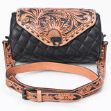 American Darling Crossbody Bag Quilted Hand Tooled Genuine Leather Handbag