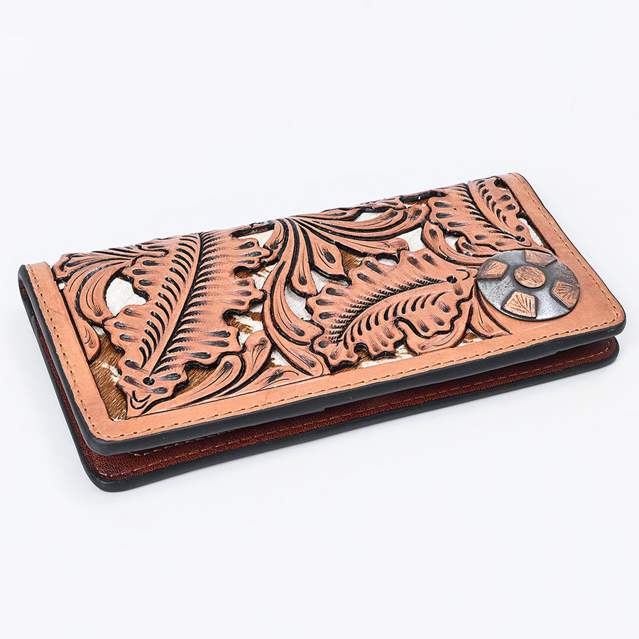 American Darling Wallet handbag Hand Tooled Floral Carved Genuine Leather Western Clutch for Women