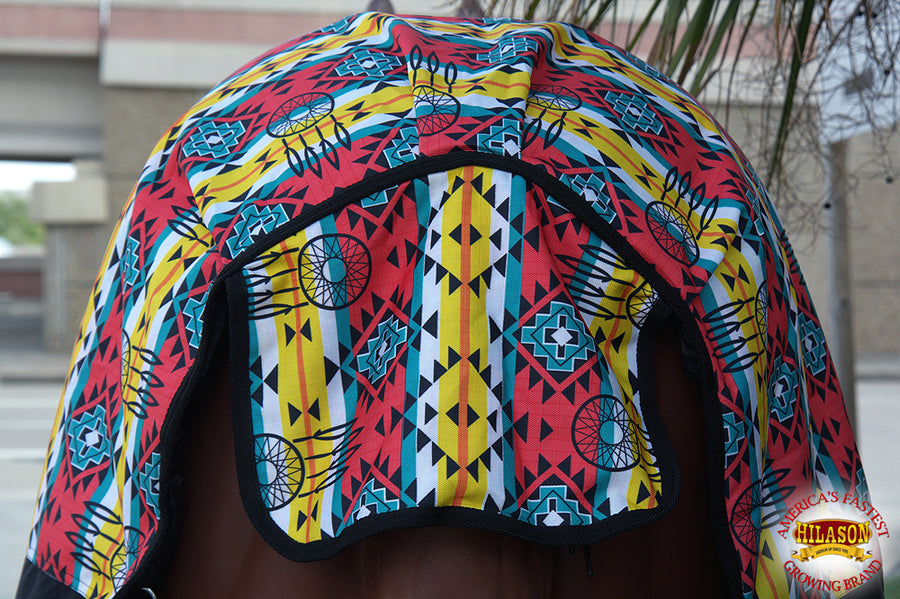 81 In HILASON 1200D Winter Waterproof Poly Horse Hood Turnout Blanket Aztec