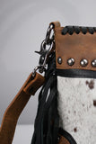 American Darling Western Handbag Rustic Cowhide Satchel Leather Fringe
