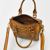 American Darling Vintage Quilted Leather Boston Bag – Classic Barrel Satchel