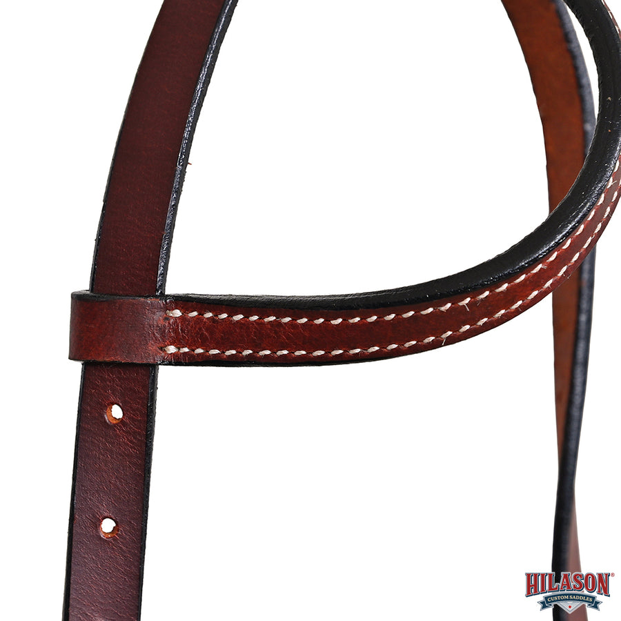 HILASON Western Horse Genuine Leather One Ear Headstall Tack Plain Dark Brown
