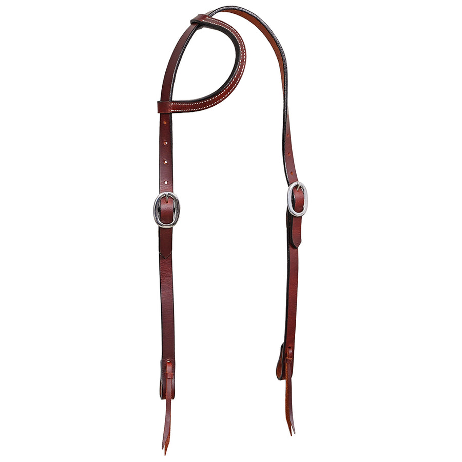 HILASON Western Horse Genuine Leather One Ear Headstall Tack Plain Dark Brown - Uhorse