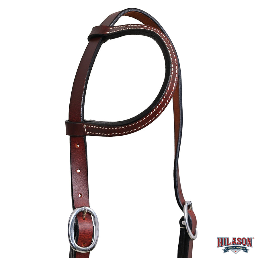 HILASON Western Horse Genuine Leather One Ear Headstall Tack Plain Dark Brown