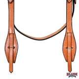 HILASON Western Horse American Leather Headstall Tack Plain Tan