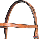 HILASON Western Horse American Leather Headstall Tack Plain Tan