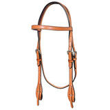 HILASON Western Horse American Leather Headstall Tack Plain Tan