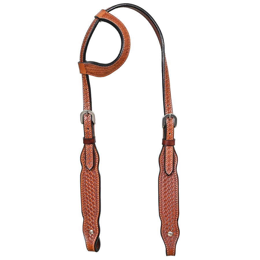 HILASON Western Horse Genuine Leather Headstall Tack Basketweave Tan - Uhorse