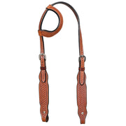 HILASON Western Horse Genuine Leather Headstall Tack Basketweave Tan