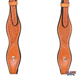 HILASON Western Horse American Leather Headstall Tack Basketweave Tan