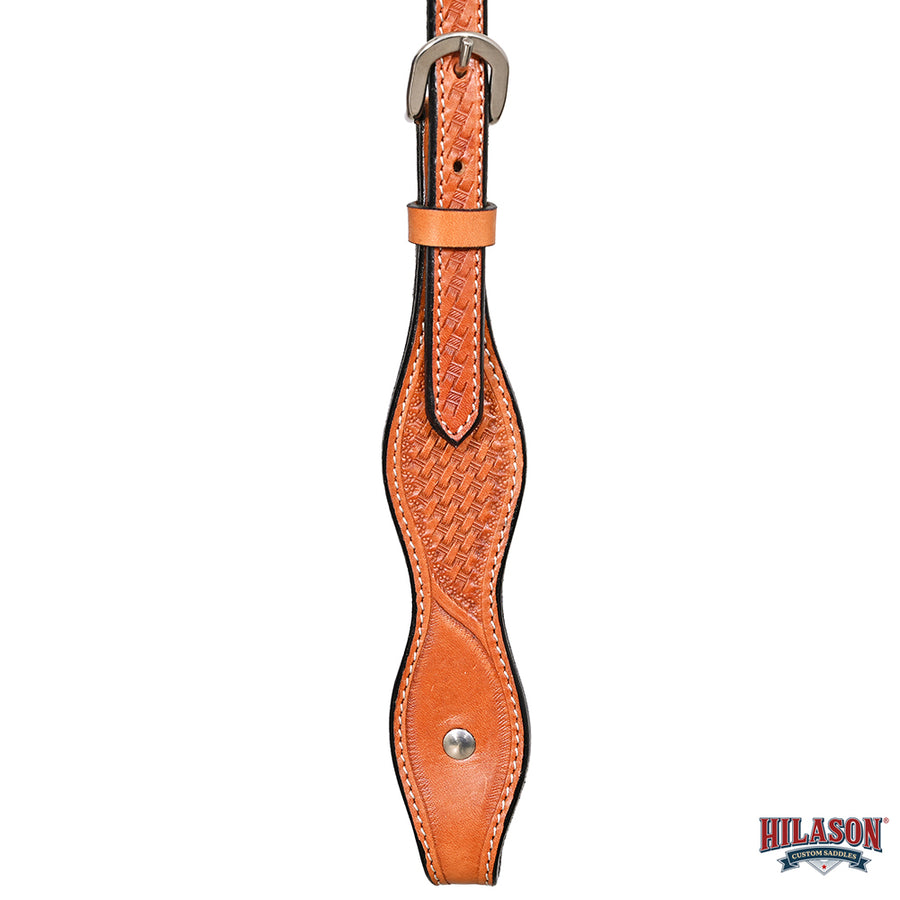 HILASON Western Horse Genuine Leather Headstall Tack Basketweave Tan