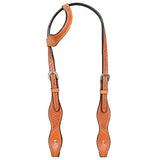 HILASON Western Horse American Leather Headstall Tack Basketweave Tan