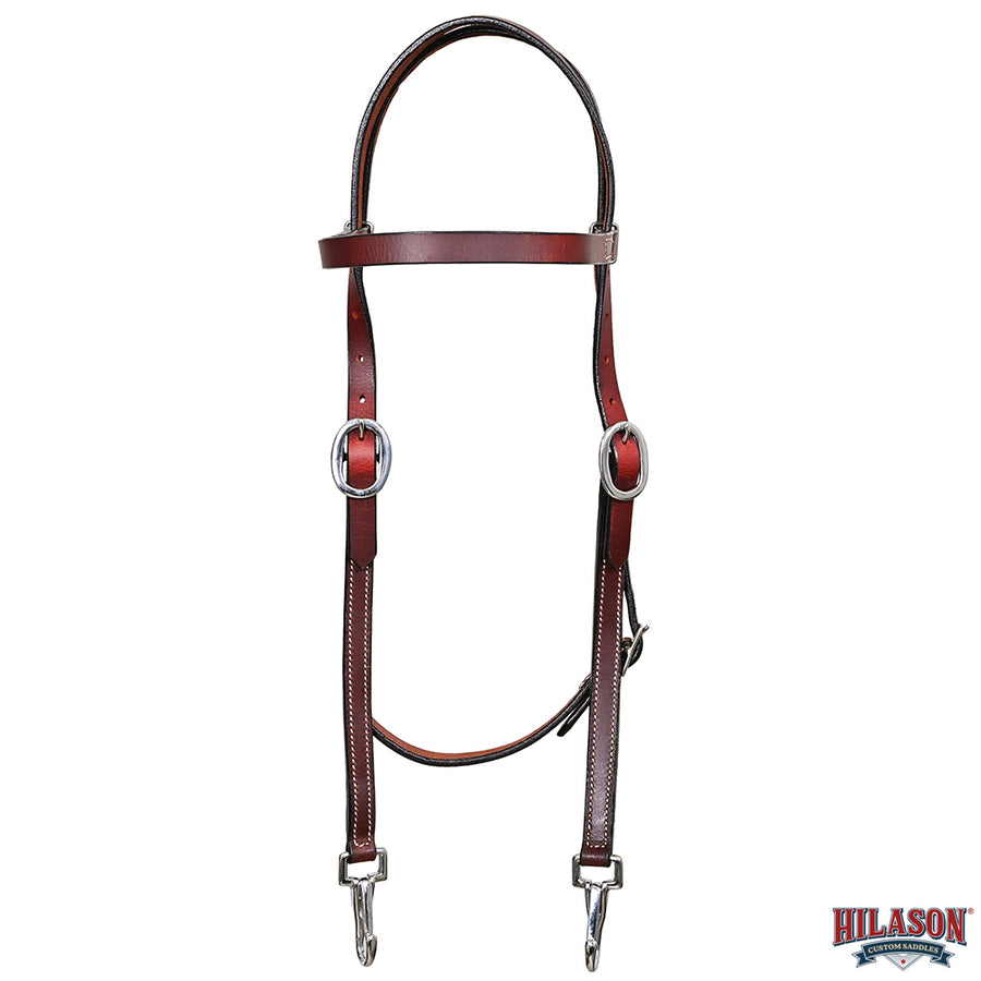 HILASON Western Horse Genuine Leather Headstall Tack Plain Dark Brown
