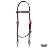 HILASON Western Horse American Leather Headstall Tack Plain Dark Brown