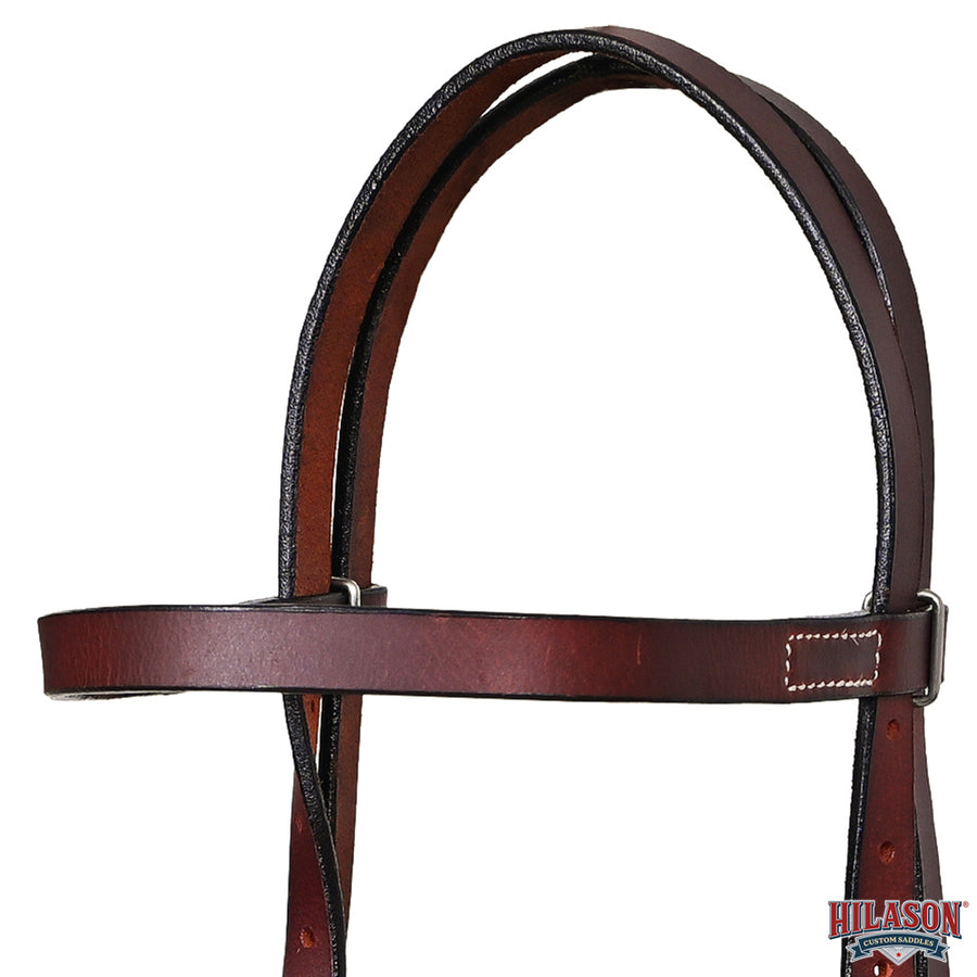 HILASON Western Horse Genuine Leather Headstall Tack Plain Dark Brown
