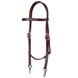 HILASON Western Horse American Leather Headstall Tack Plain Dark Brown