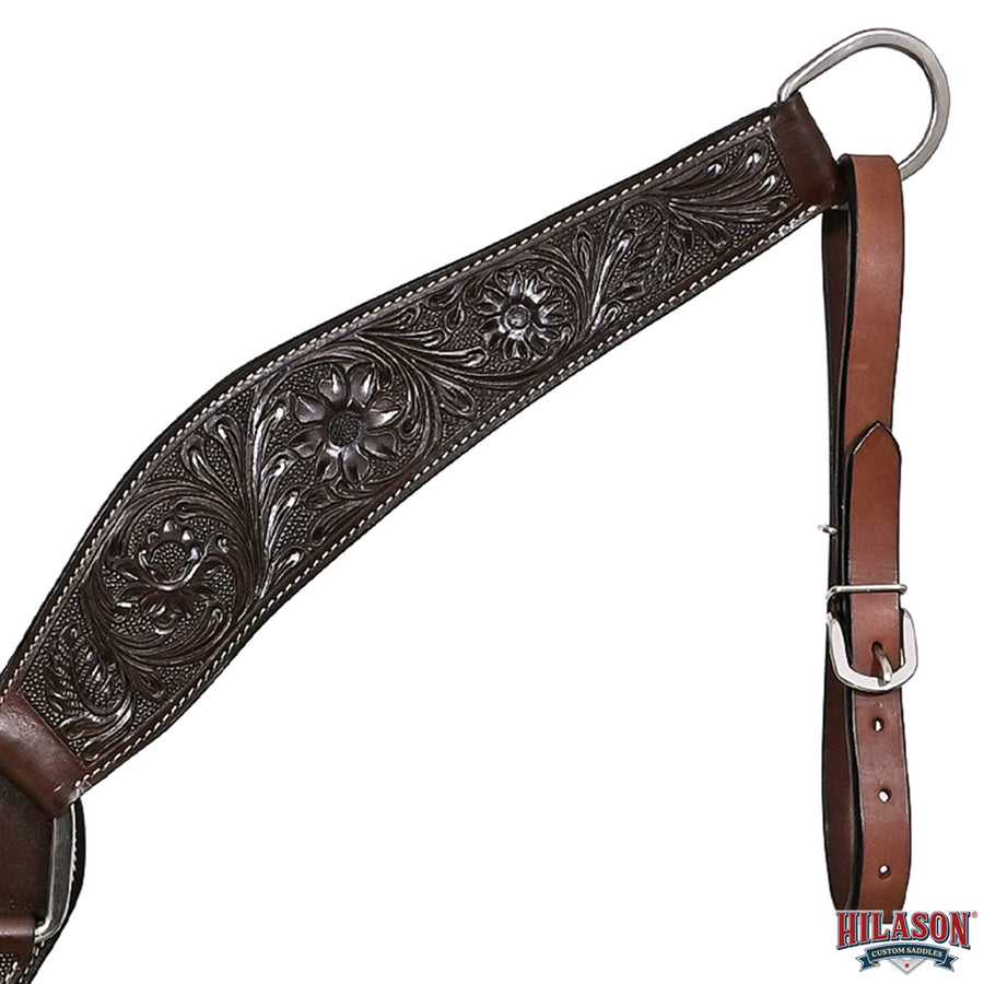 HILASON Western Horse Genuine Leather Breast Collar Tack Hand Tooled Dark Brown