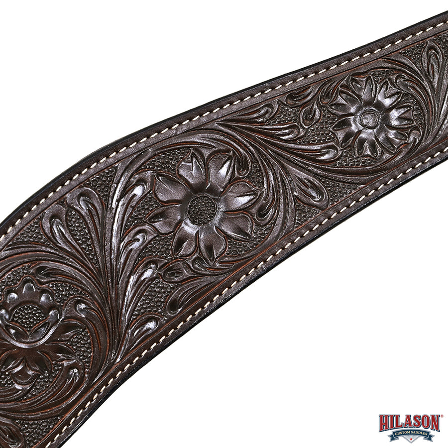 HILASON Western Horse Genuine Leather Breast Collar Tack Hand Tooled Dark Brown