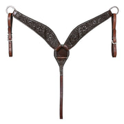 HILASON Western Horse Genuine Leather Breast Collar Tack Hand Tooled Dark Brown