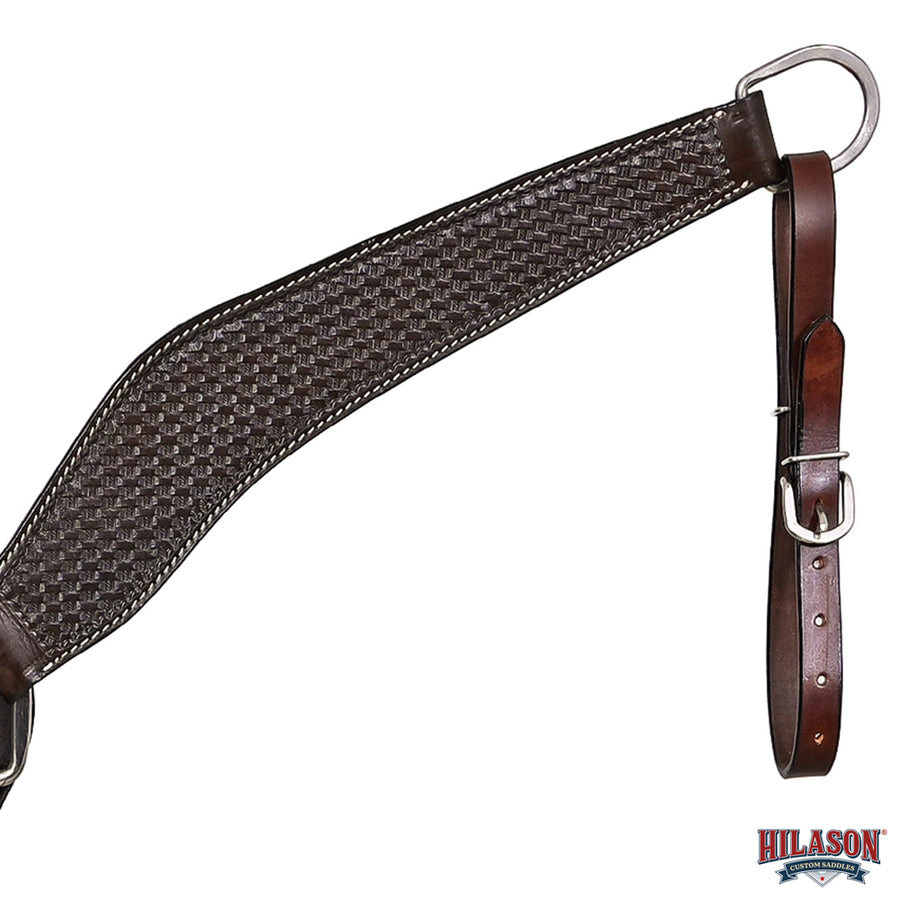 HILASON Western Horse Genuine Leather Breast Collar Tack Basketweave Dark Brown