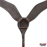 HILASON Western Horse American Leather Breast Collar Tack Basketweave Dark Brown