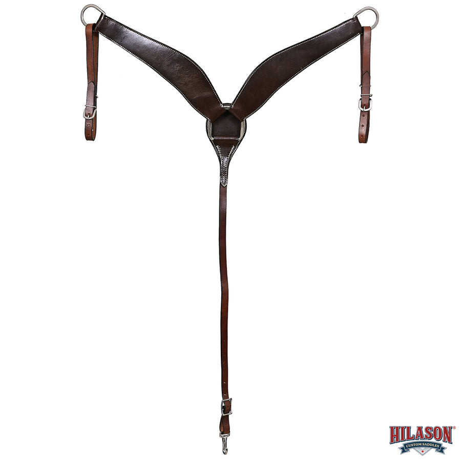 HILASON Western Horse Genuine Leather Breast Collar Tack Plain Dark Brown