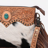 American Darling Crossbody Beautifully hand tooled Hair On Genuine Leather women handbag