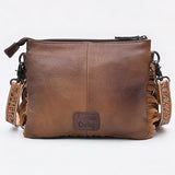 American Darling Crossbody Beautifully hand tooled Hair On Genuine Leather women handbag